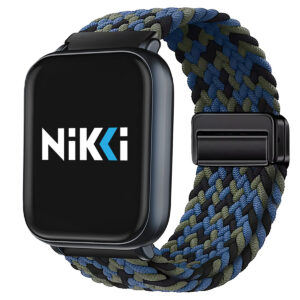 Blue Camo Magnetic Nylon Braided Loop Strap