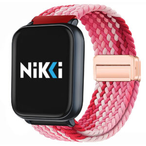 Strawberry Red Magnetic Nylon Braided Loop Strap